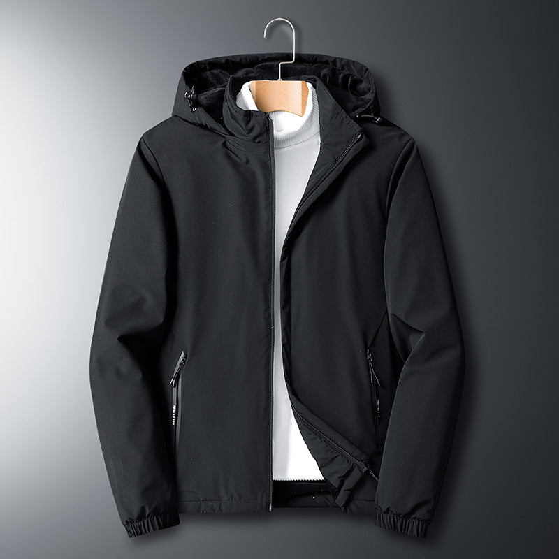 Men's Lightweight Softshell Jacket with Hood, Wind and Water Resistant Mune Fashion