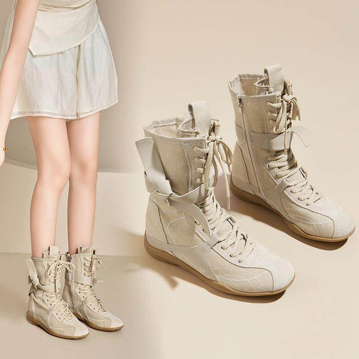 Women Fashionable and Comfortable Lace-Up Boots Mune Fashion