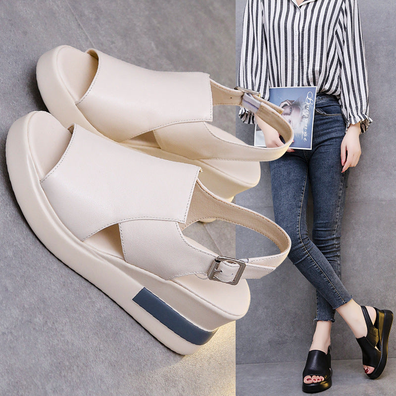 Ladies nan T-strap sandals with stable platform and padded footbed Mune Fashion