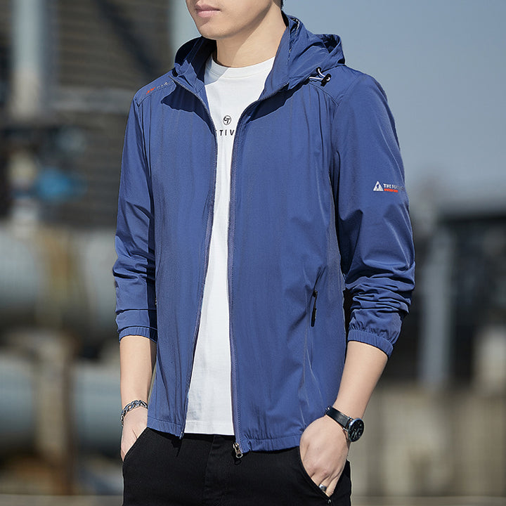 Men's Ultralight Wind and Rain Jacket with Hood, Packable and Zipper Pockets Mune Fashion