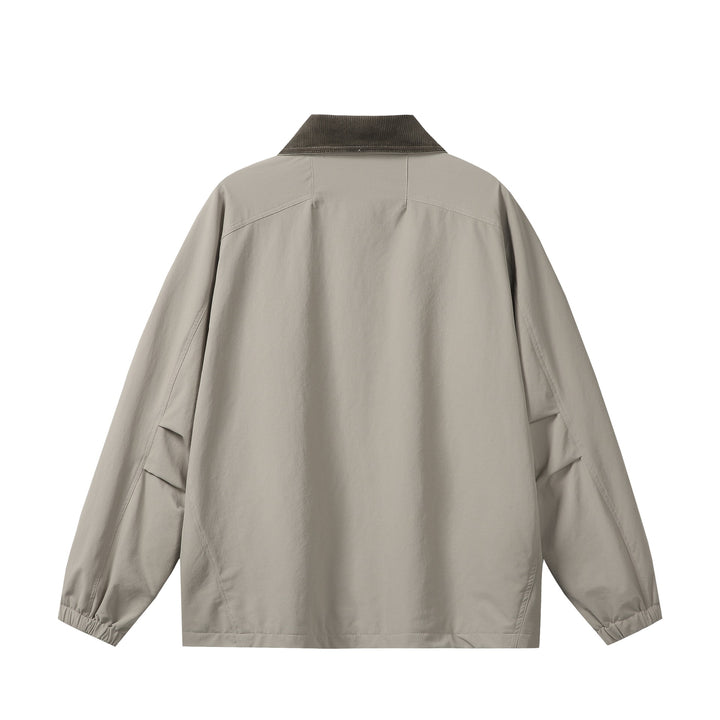 Unisex Short Cut Boxy Blouson with Cord Collar, Zipper and Utility Flap Pockets Mune Fashion