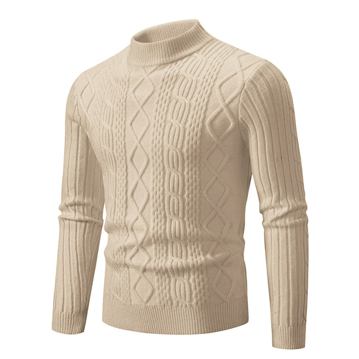 Men's ribbed cable knit turtleneck sweater Slim Fit Mune Fashion