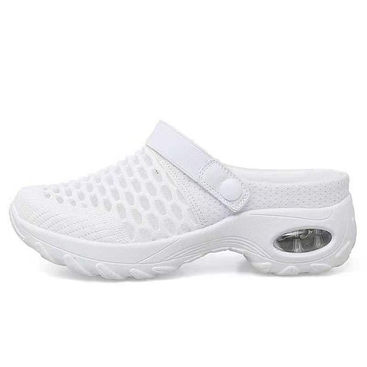 Ladies' breathable mesh clogs with air-cushioned sole and adjustable heel strap Mune Fashion