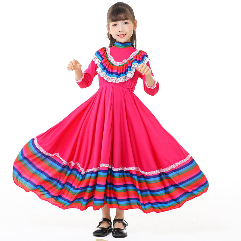 Girls' Tracht dress with colorful hem Mune Fashion