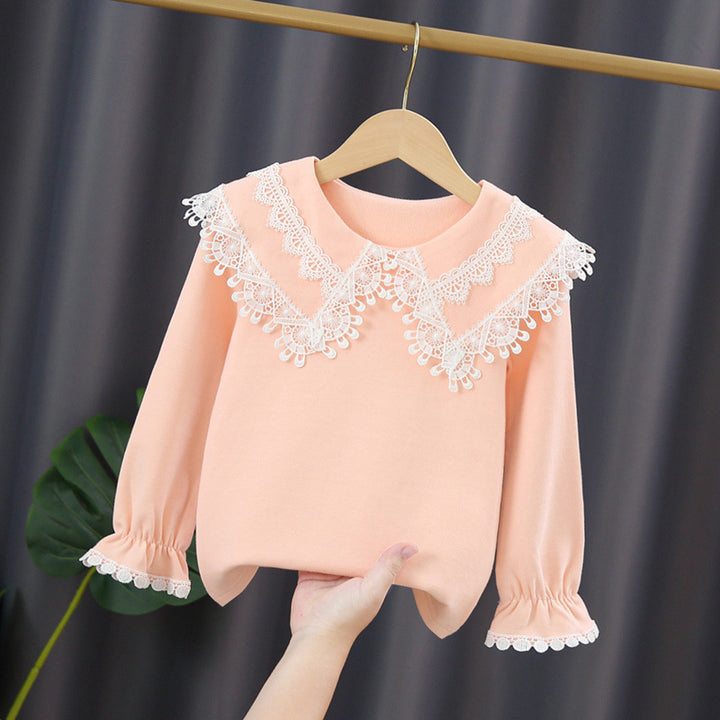 Women's sweatshirt with high lace collar Mune Fashion