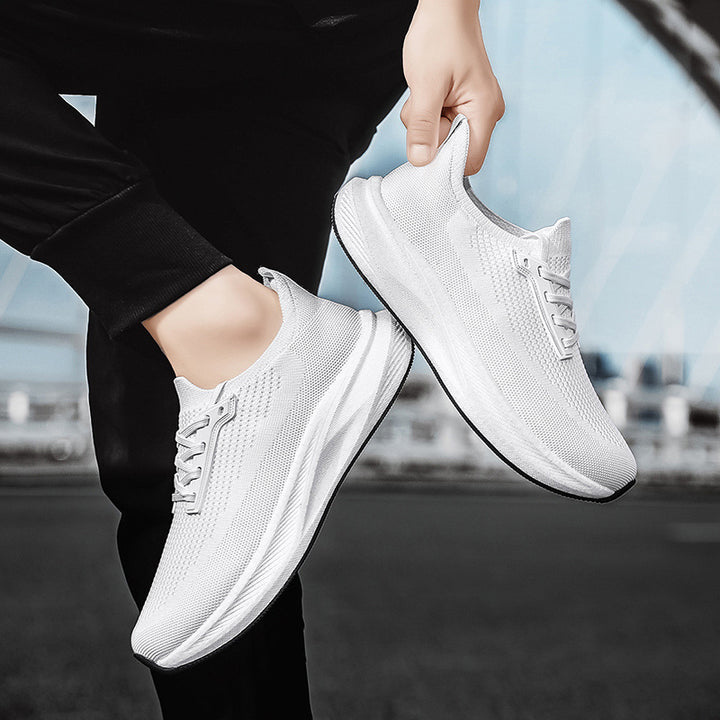 Men's breathable knitted running shoes with cushioning lightweight foam sole Mune Fashion