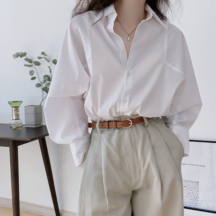 Women Elegant and Casual Oversized Shirt Blouse Drune