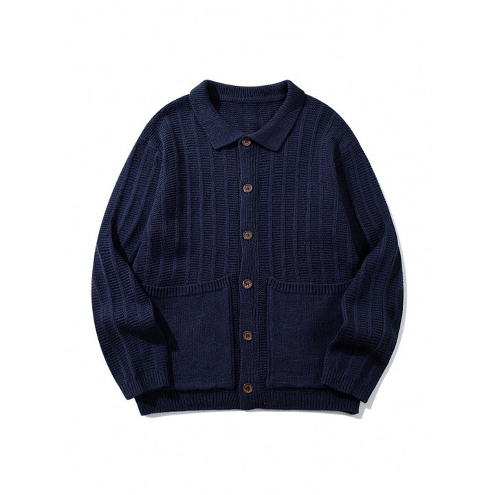 Unisex Chunky Knitted Shirt Jacket with Kent Collar, Button Placket and Patch Pockets Mune Fashion