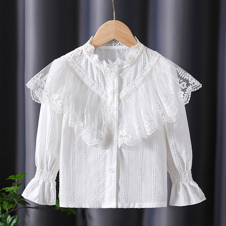 Girls' blouse with romantic lace details Mune Fashion