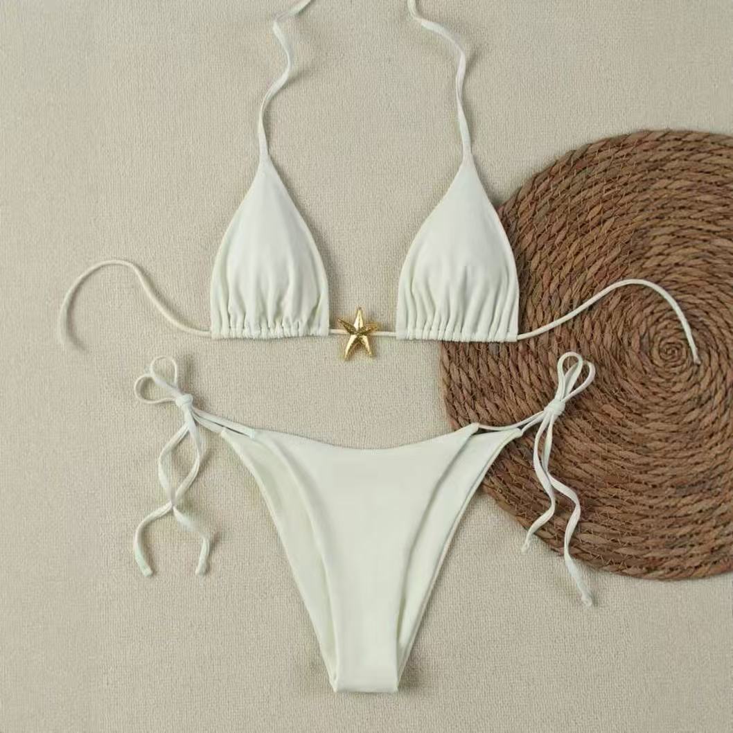 Women's bikini set with adjustable triangle top and high waist bottom Mune Fashion