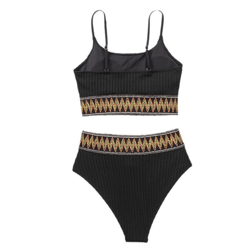 Women's High-Cut Bikini with Wavy Design Mune Fashion