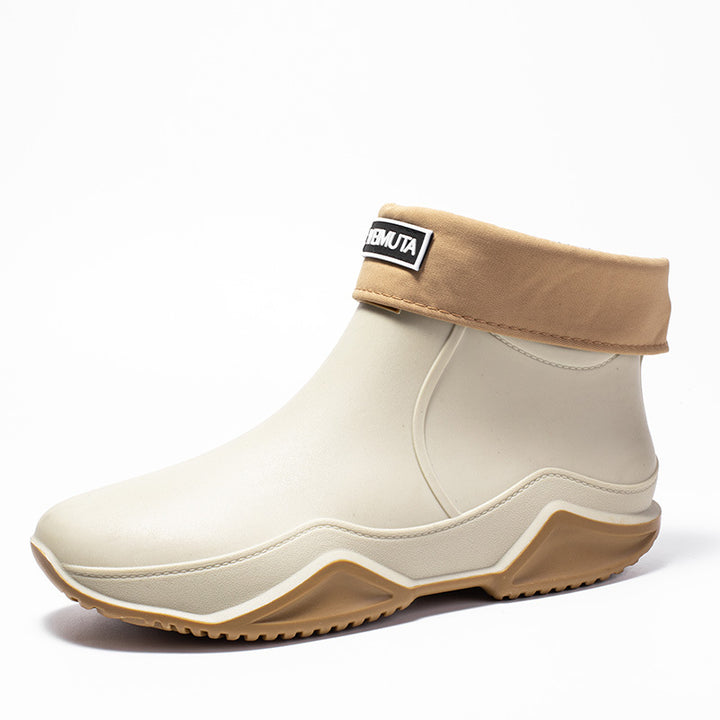 Women's waterproof short boots with foldable collar Mune Fashion