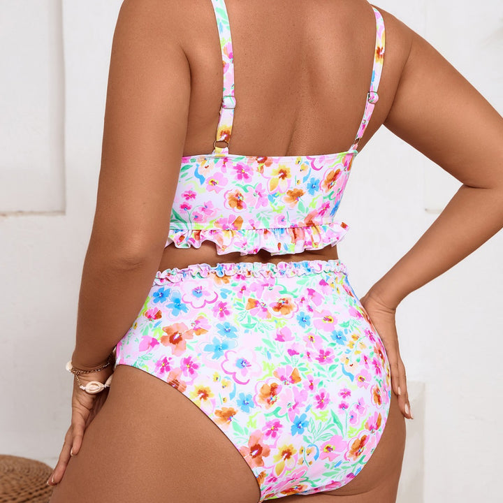 Women’s bikini set with playful ruffle design and floral pattern Mune Fashion