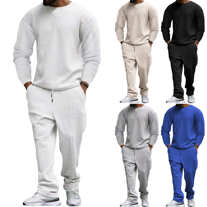 Men's structured lounge set with round neck sweater and tapered seam joggers Mune Fashion