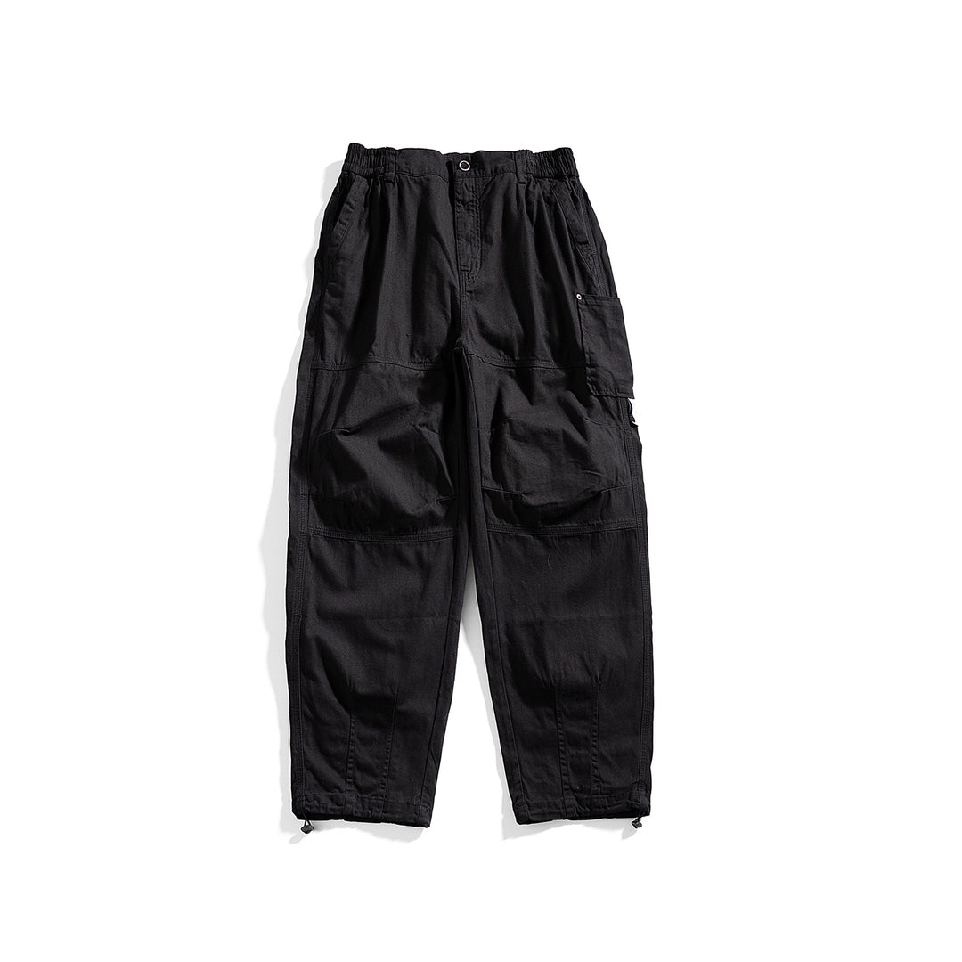 Men's relaxed utility pants with elastic waistband, reinforced knees, and corded hem Mune Fashion