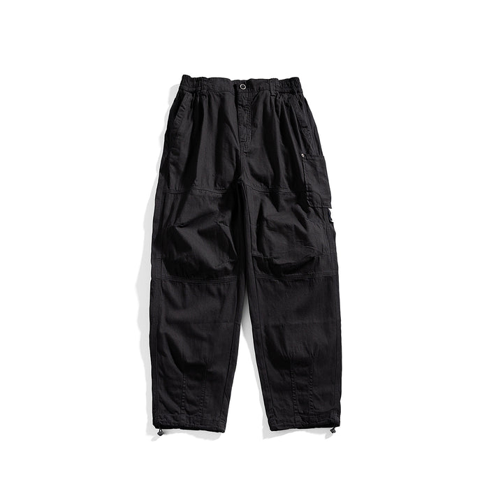 Men's relaxed utility pants with elastic waistband, reinforced knees, and corded hem Mune Fashion