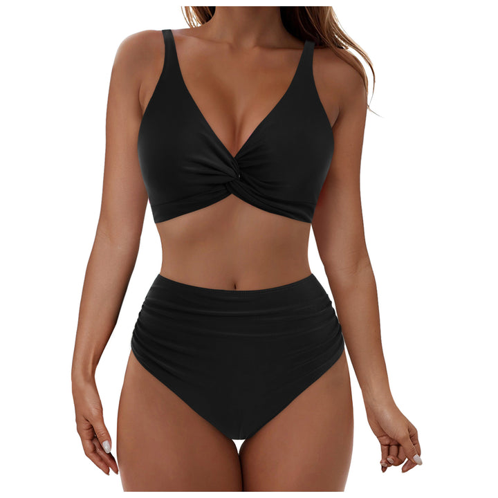 Women's High-Waisted Bikini Set with Elegant Wrap Top Mune Fashion