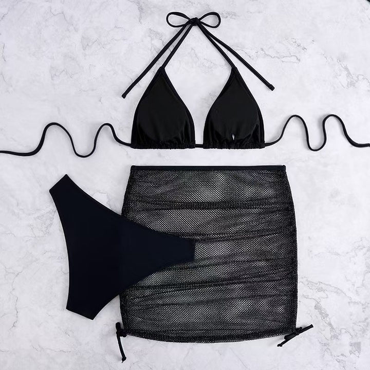 Women's bikini set with braided skirt and versatile triangle design Mune Fashion