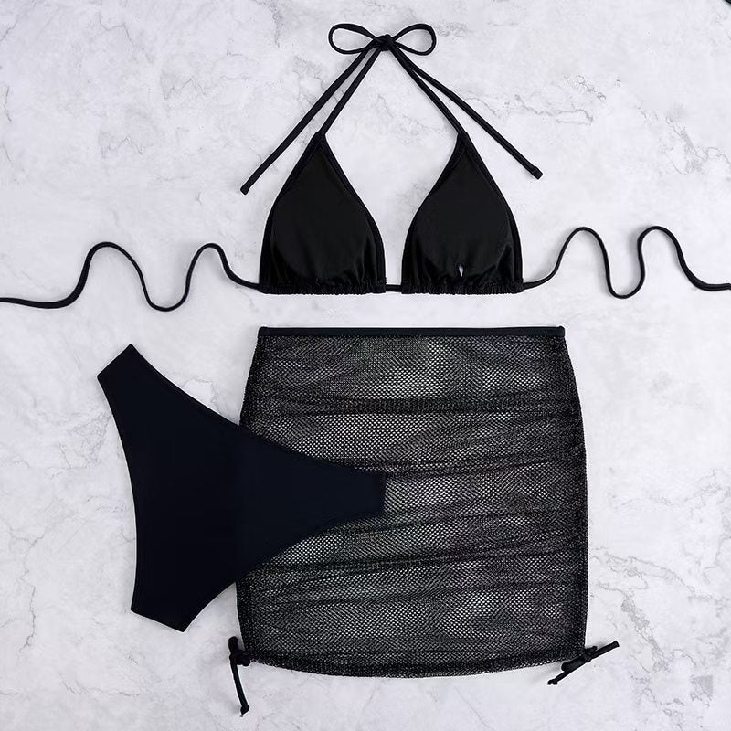 Women's bikini set with braided skirt and versatile triangle design Mune Fashion
