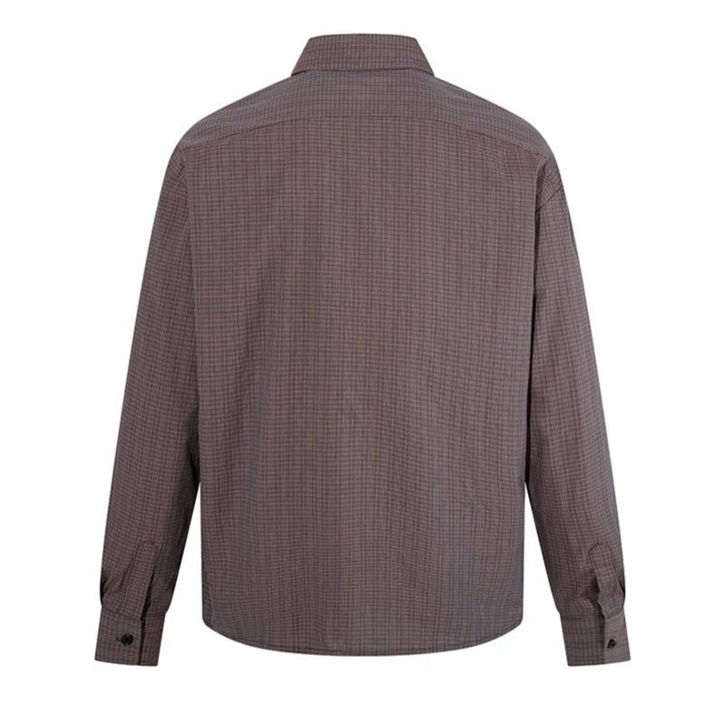 Men's long sleeve shirt in fine Glencheck with chest pocket and straight cut Mune Fashion