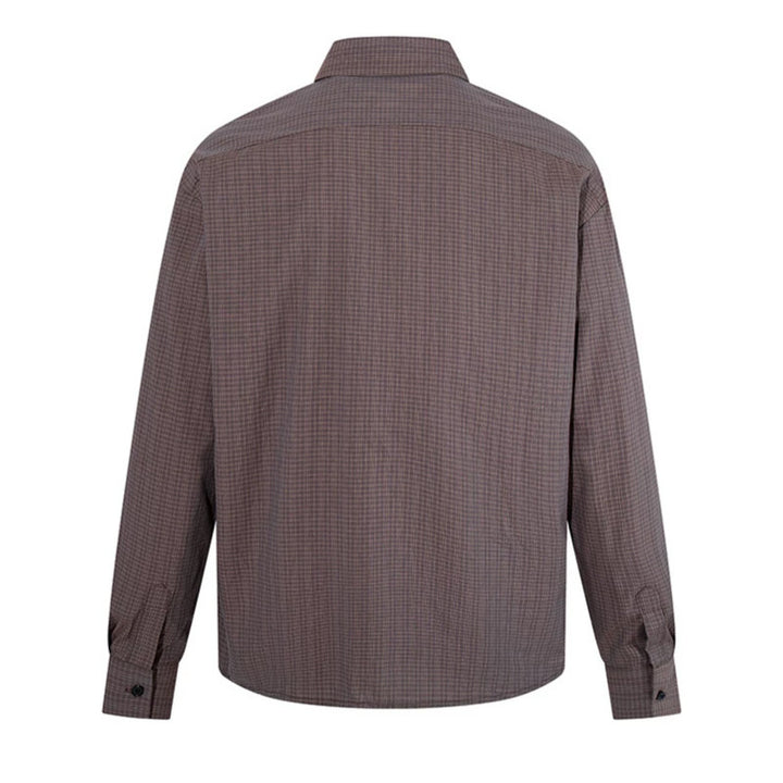 Men's long sleeve shirt in fine Glencheck with chest pocket and straight cut Mune Fashion
