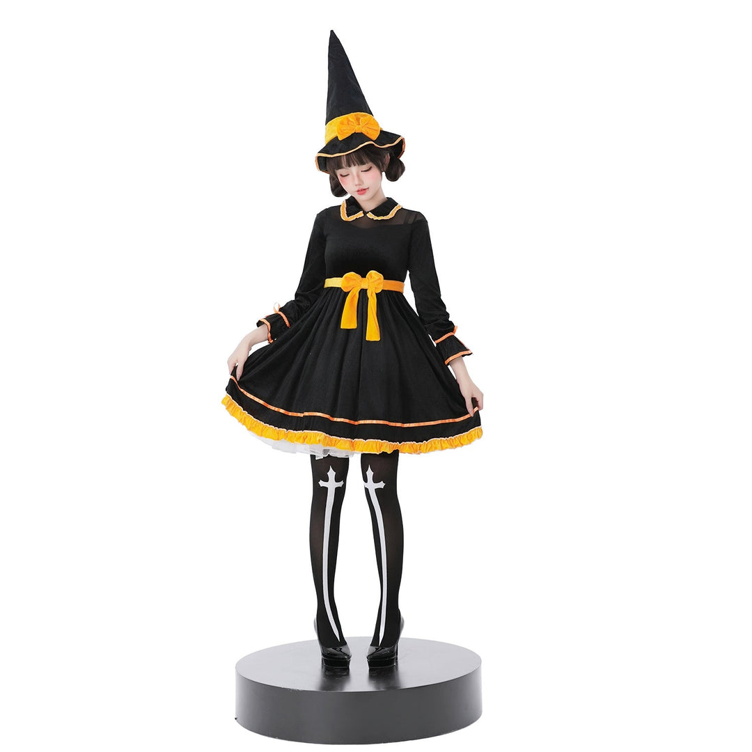 Women's witch costume with elegant ruffle details Mune Fashion