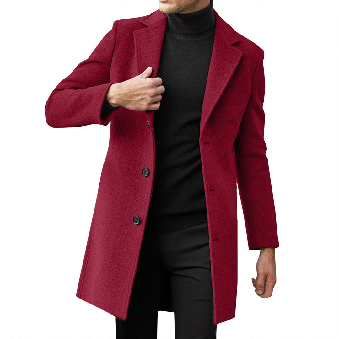 Men's tailored wool coat with a slim silhouette, classic lapels, and concealed button placket Mune Fashion