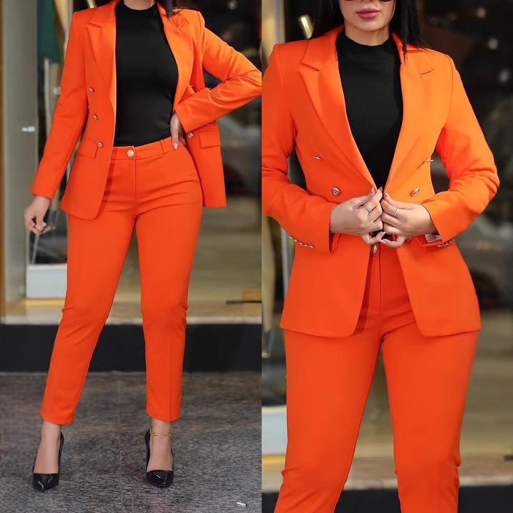 Women's Tailored Two-Piece Blazer with Slim-Fit Trousers in Business Style Mune Fashion