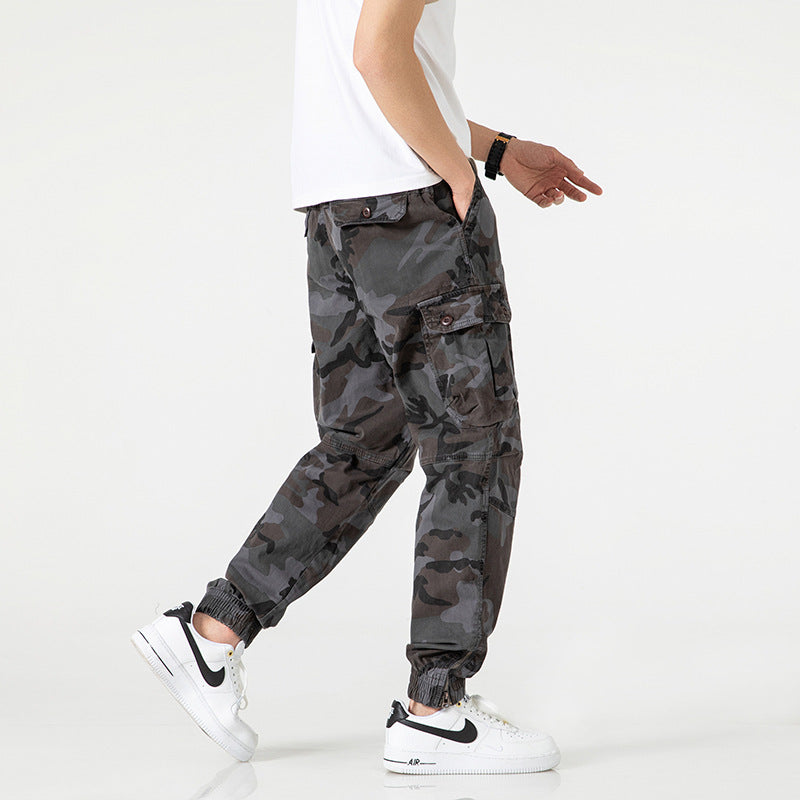 Herren Cargohose im Joggerstil mit Elastikbund, multifunktionalen Klappentaschen und Gummibündchen Mune Fashion