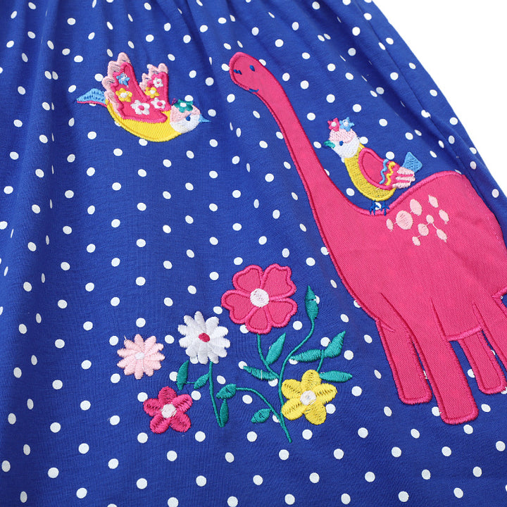 Girls' leisure dress with cute dinosaur motif Mune Fashion