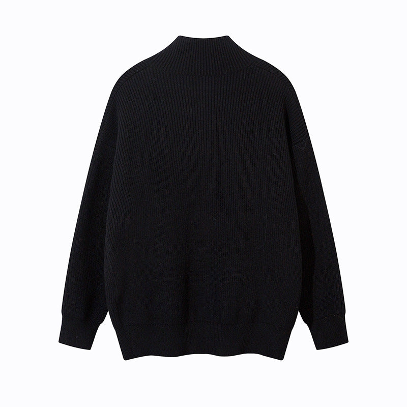 Unisex Oversize Cardigan with Stand Collar and Full Button Placket Mune Fashion