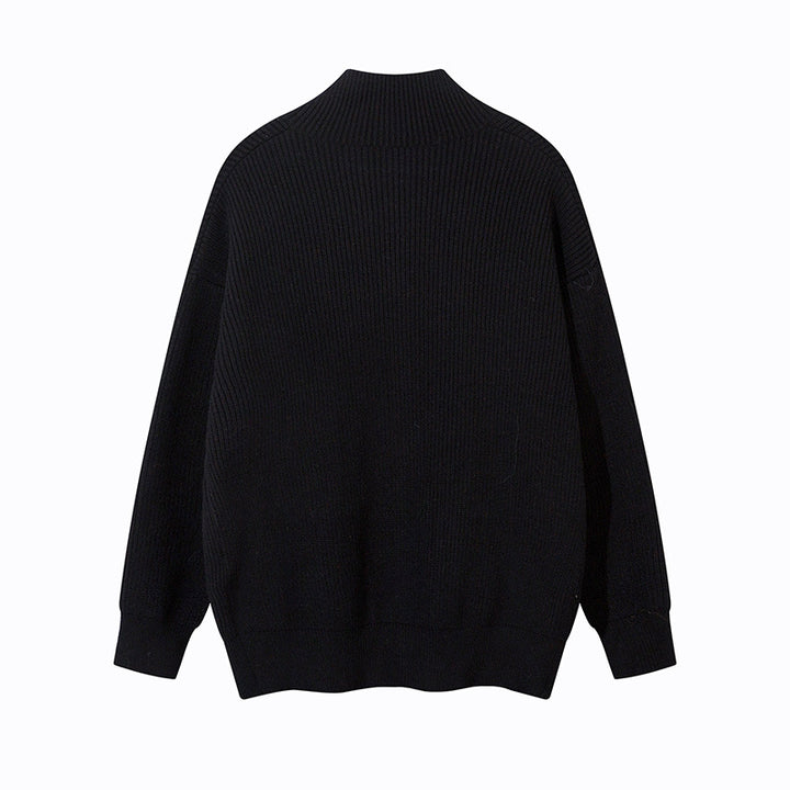 Unisex Oversize Cardigan with Stand Collar and Full Button Placket Mune Fashion