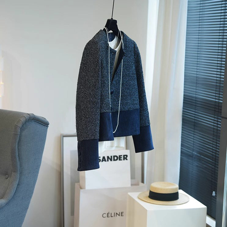 Ladies Elegant Short Jacket with Textured Fabric Drune