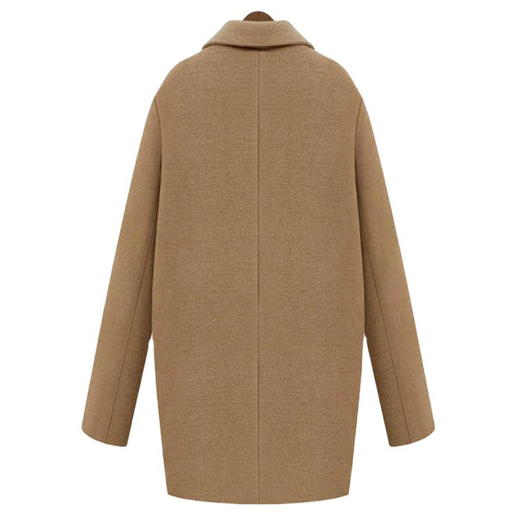 Women Oversized Wool Blend Short Coat with Quilted Lining and Flap Pockets Mune Fashion
