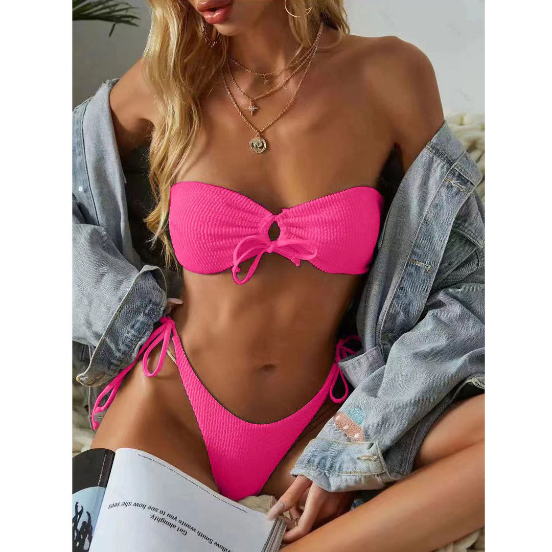 Ladies Bandeau Bikini with playful tie knot Mune Fashion
