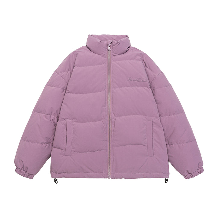 Women's Boxy Quilted Puffer Jacket with High Stand Collar, Drawstring and Elastic Cuffs Mune Fashion