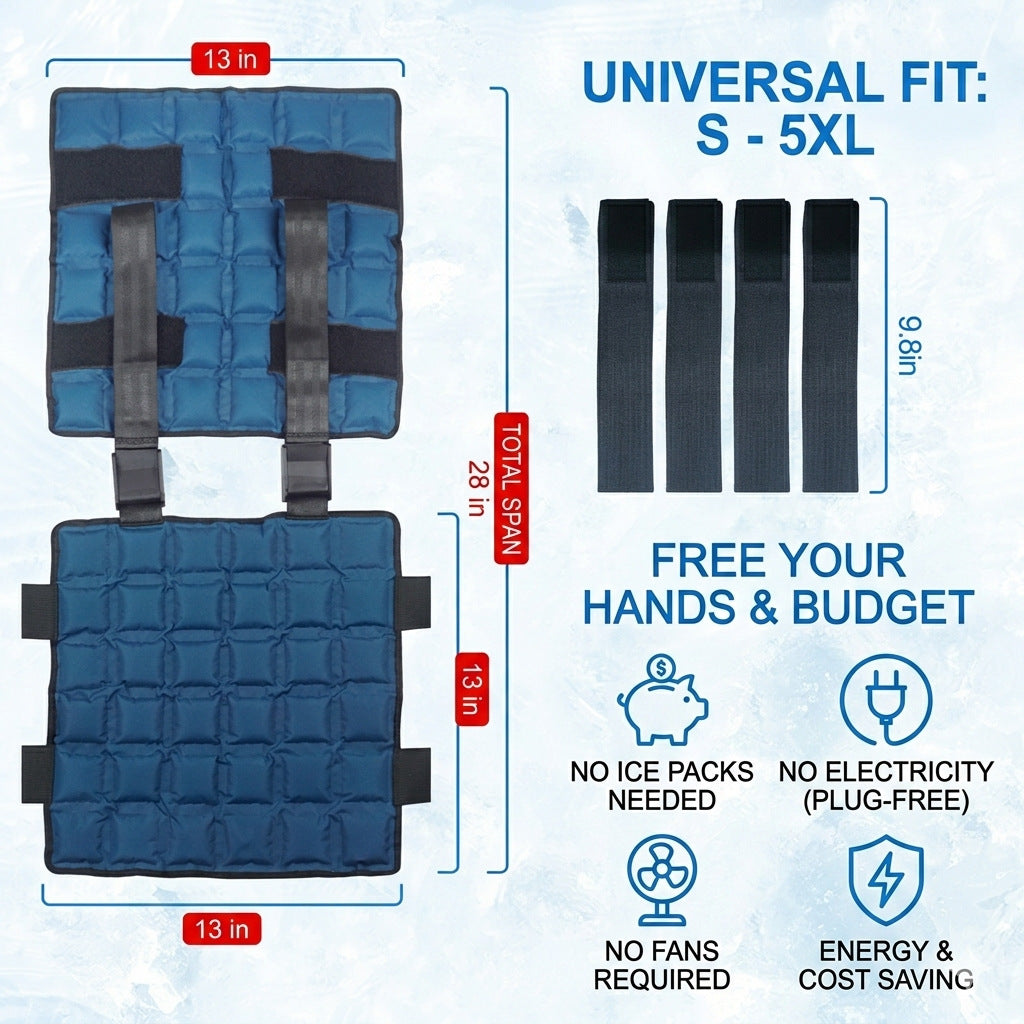 Unisex cooling therapy vest with reusable gel packs and adjustable Velcro closures Mune Fashion