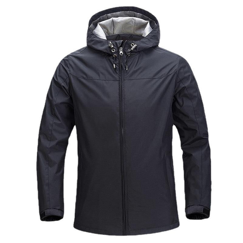 Unisex Lightweight Packable Rain and Wind Jacket with Adjustable Hood and Breathable Lining Mune Fashion