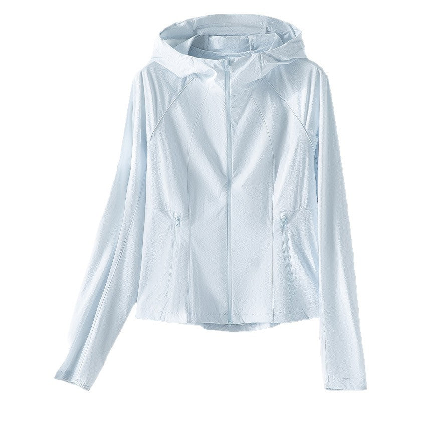 Women's Ultralight Hooded Wind Jacket with Raglan Sleeves and Zipper Pockets Mune Fashion