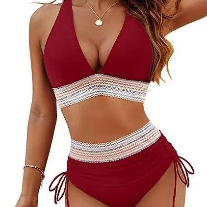 Women High-Waisted Bikini with Elastic Design Mune Fashion