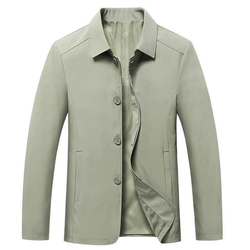 Men's blazer-like transitional jacket with shirt collar, lightweight inner lining, and button placket Mune Fashion