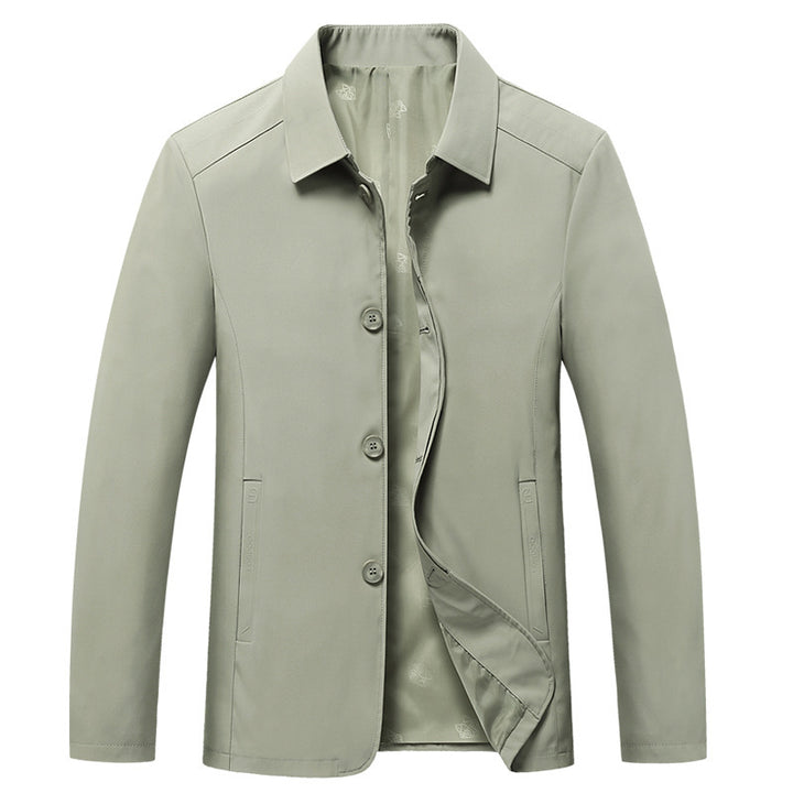 Men's blazer-like transitional jacket with shirt collar, lightweight inner lining, and button placket Mune Fashion
