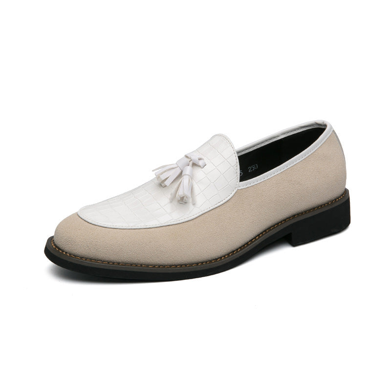 Men's elegant tassel loafer with crocodile-embossed leather upper and soft suede outer material Mune Fashion