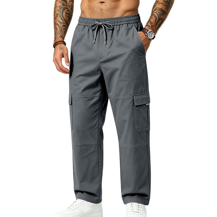 Men's Utility Cargo Pants with Elastic Drawstring, Knee Inserts and Multi-Pockets Mune Fashion