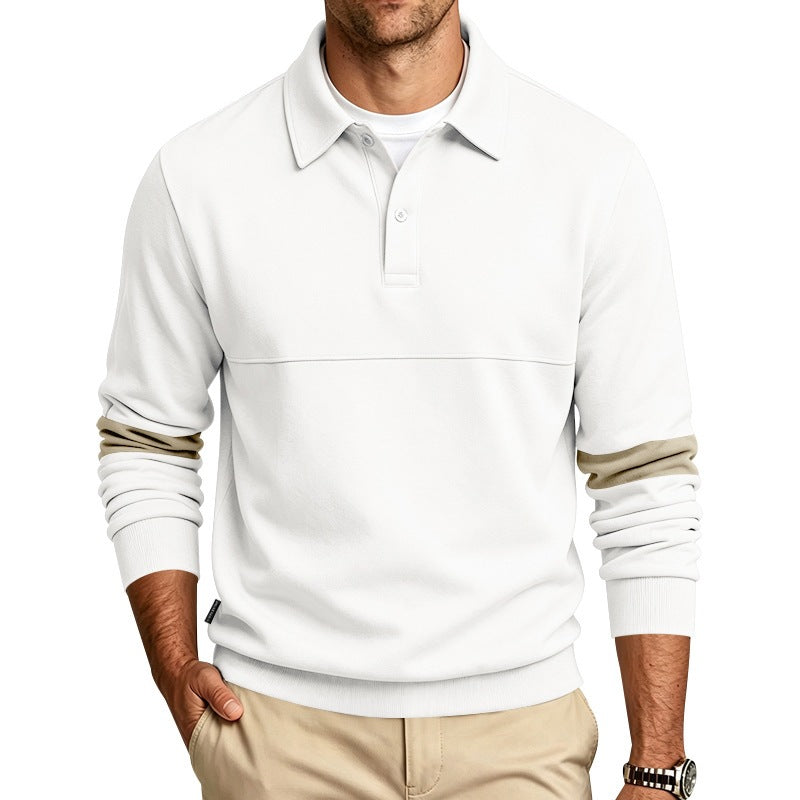 Men's polo shirt sweater with chest seam and contrast stripes on the sleeves Mune Fashion