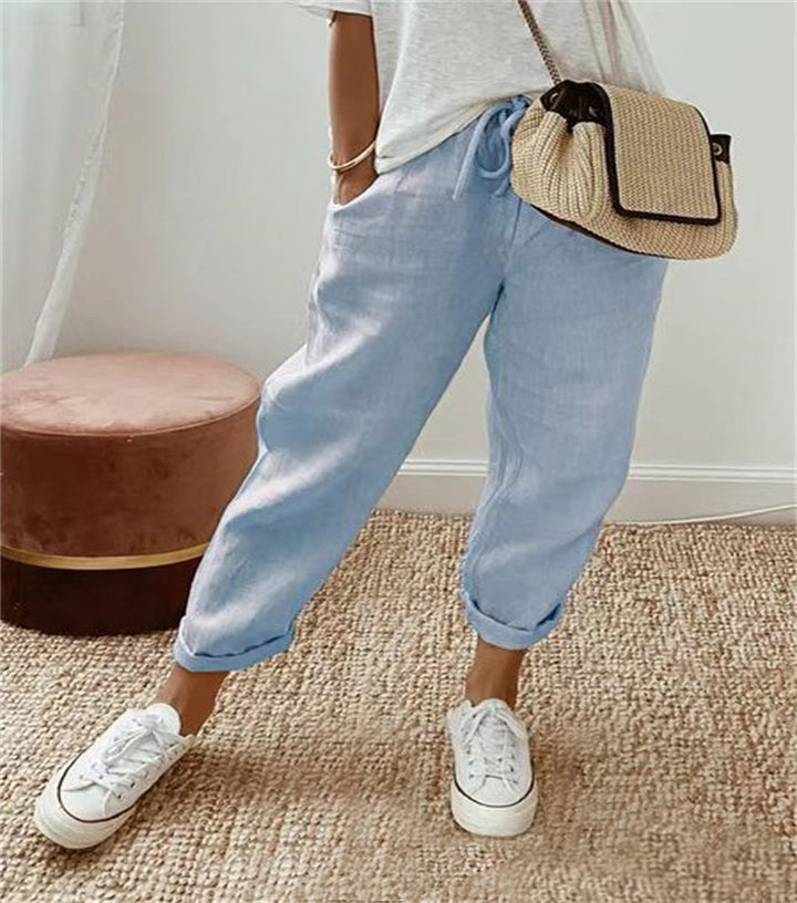 Women's Embroidered Harem Pants with Floral Embroidery Pattern Mune Fashion
