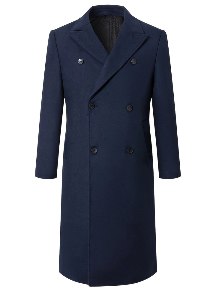 Men's Double-Breasted City Coat made of Wool Blend with Tailored Silhouette Mune Fashion