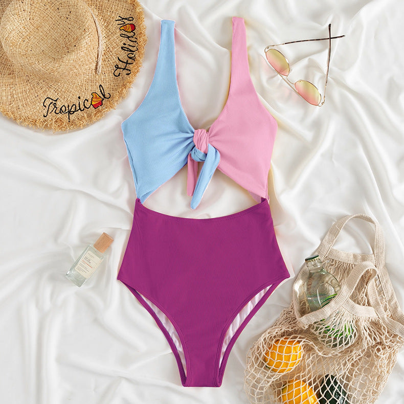 Women's One-Piece Swimsuit with Tasteful Knot Design Mune Fashion