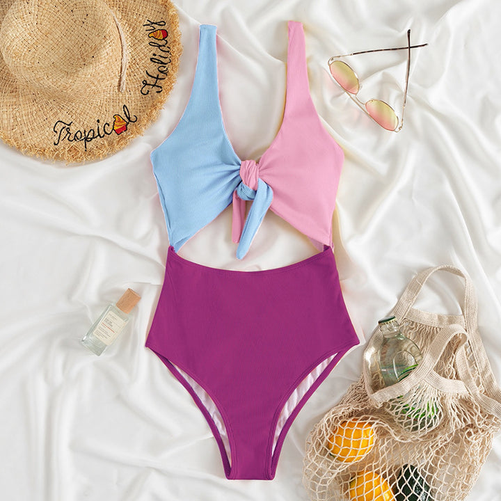 Women's One-Piece Swimsuit with Tasteful Knot Design Mune Fashion