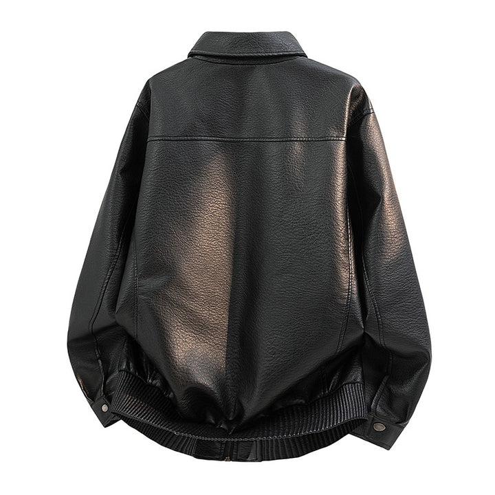 Men's Elegant Faux Leather Bomber Jacket Mune Fashion